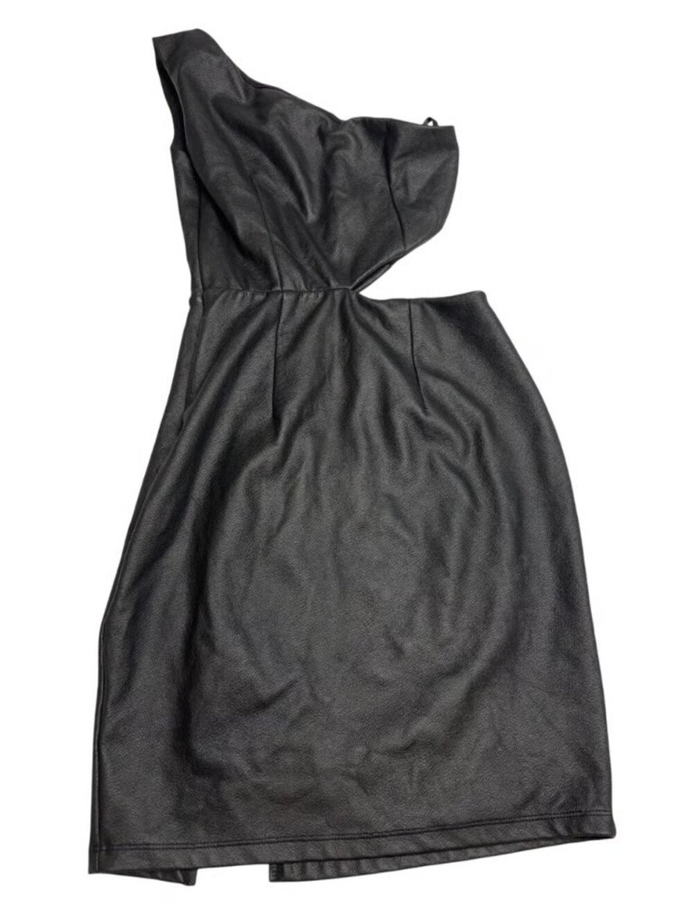 NEW! AKIRA Chicago Black Label One-Shoulder Faux Leather Cut Out Mini Dress - Picture 2 of 4